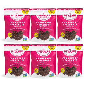 Six Sustainable Snacks Cranberry and Walnuts chocolate superfood snack 4oz bags